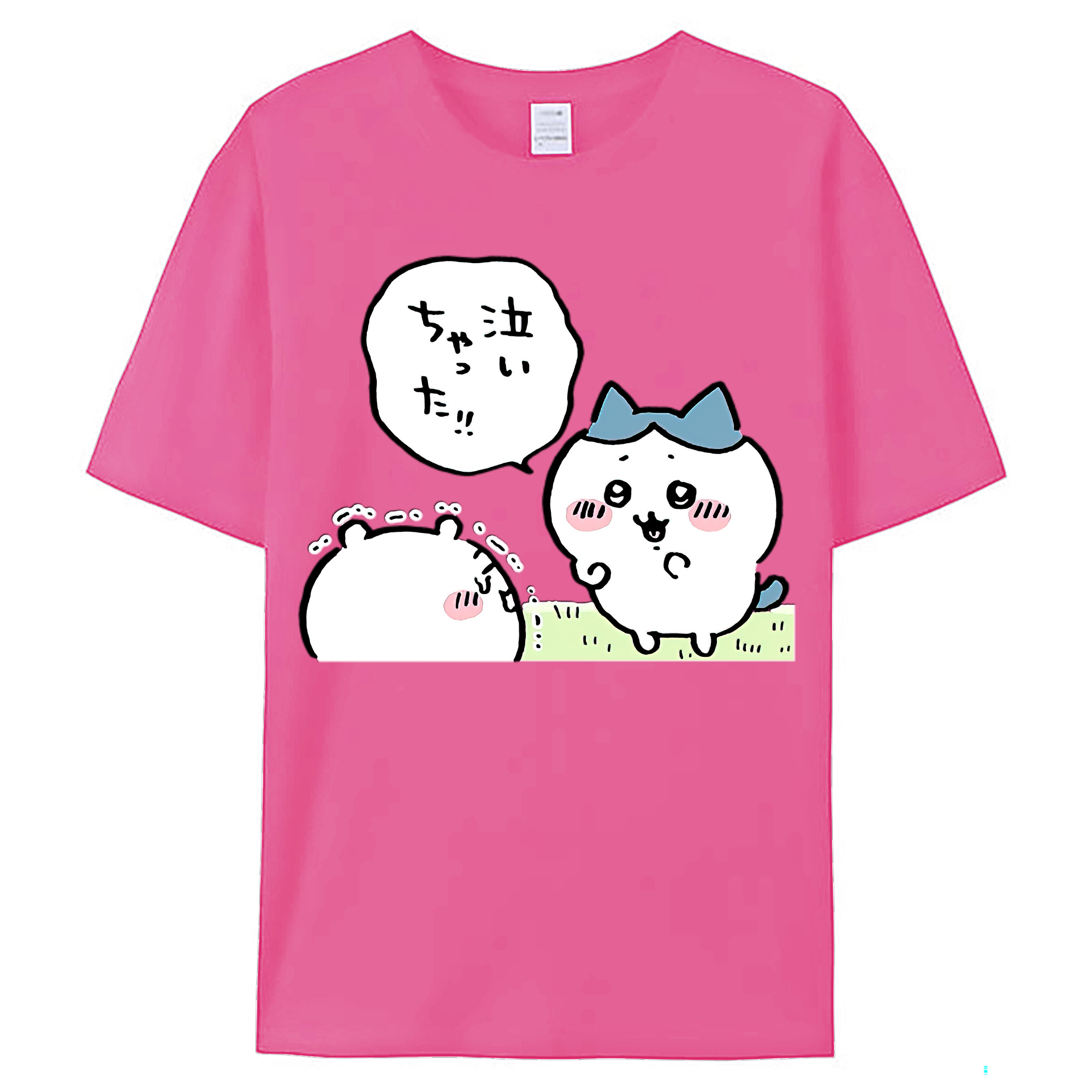（画像用） ちいかわ ハチワレ Chii-kawa hachiware レディースカジュアルプリントTシャツ（綿100％）